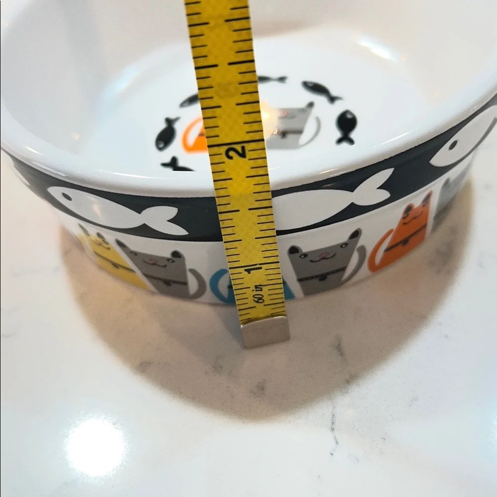 Harmony Tough Guys Ceramic Cat Bowl 1.75